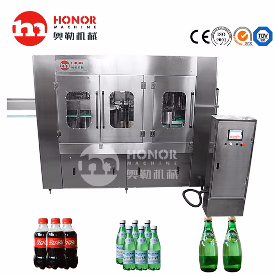 Enchimento a quente/enchedor de garrafa quente Água engarrafada Refrigerada Suave Suco Máquina de envase de bebidas Lavagem de garrafas Enchimento de tampas Rotulagem Máquina de embalagem